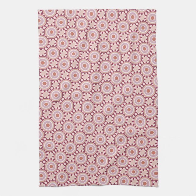 Polka dot accented design pattern kitchen towel (Vertical)