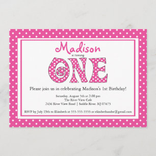 Polka Dot Alphabet Premier anniversaire Invitation