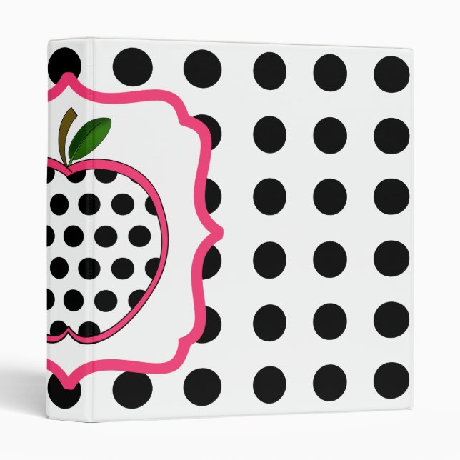 Polka Dot  Apple Fancy Teacher Binder (Front/Spine)