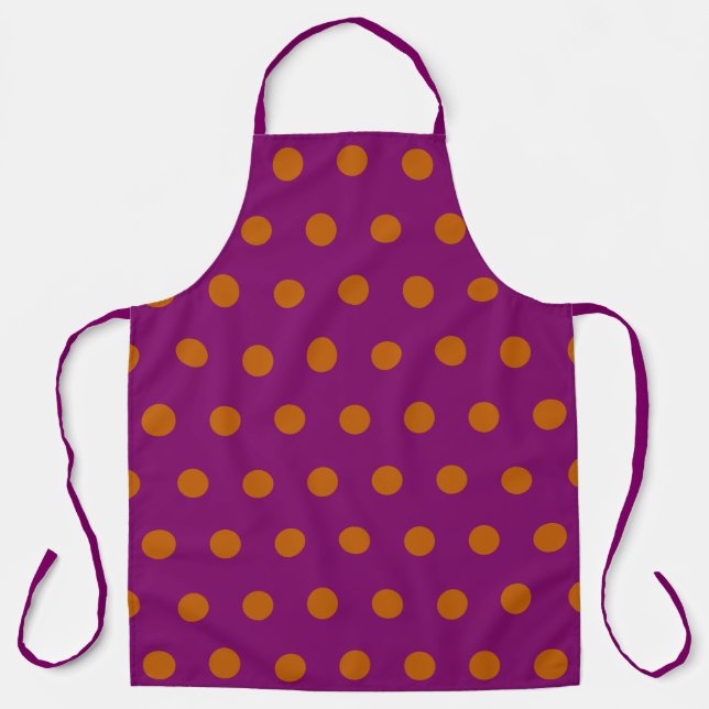 Polka Dot Apron (Magenta & Orange) (Front)