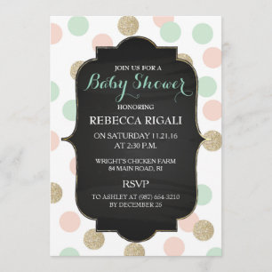 Polka Dot Baby Shower ~ Gender Neutral Invitation