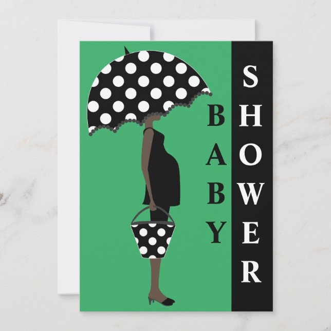 Polka Dot Baby Shower Invitations {Green} (Front)