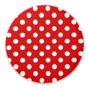 Polka dot background ceramic knob
