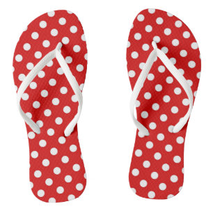 Polka dot background flip flops