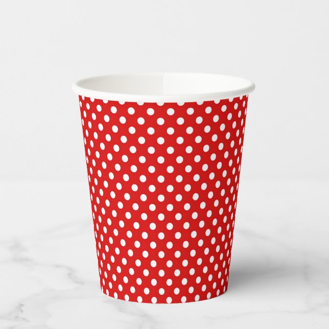 Polka dot background paper cups (Left)