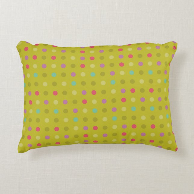 Polka-dot background pattern accent pillow (Front)