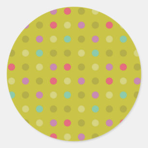 Polka-dot background pattern classic round sticker