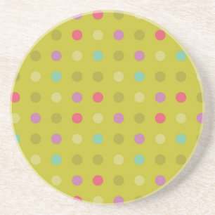 Polka-dot background pattern coaster
