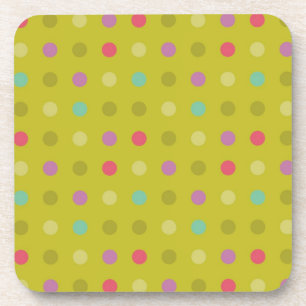 Polka-dot background pattern coaster