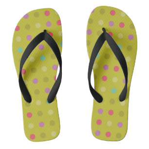 Polka-dot background pattern flip flops
