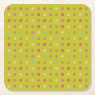 Polka-dot background pattern square paper coaster