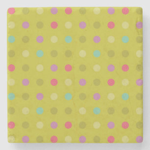 Polka-dot background pattern stone coaster