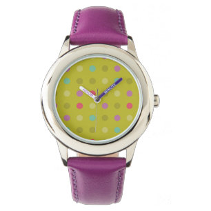 Polka-dot background pattern watch