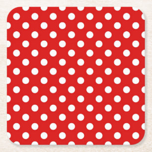 Polka dot background square paper coaster