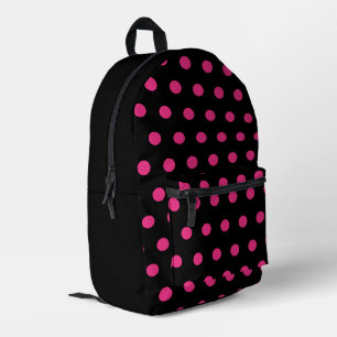 Polka Dot Backpack (Black & Neon Pink)