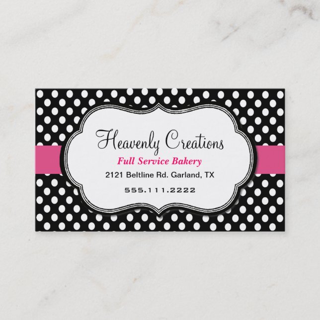 Polka Dot Bakery Business Card (Front)