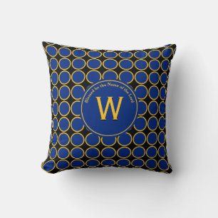 POLKA DOT Barbados Colours Customized Monogram Throw Pillow