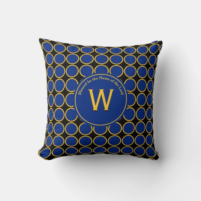 POLKA DOT Barbados Colours Customized Monogram Throw Pillow (Front)