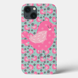 Polka Dot Birds and Flowers iPhone 13 Case