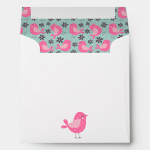 Polka Dot Birds and Flowers Envelopes