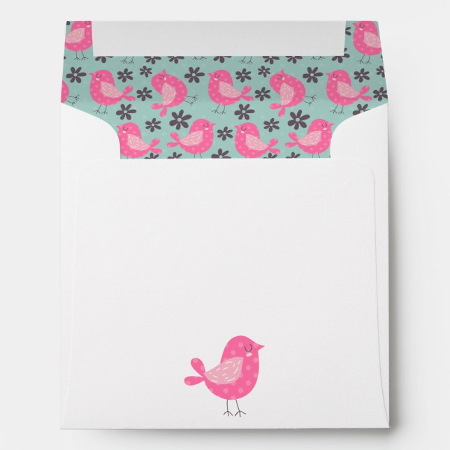 Polka Dot Birds and Flowers Envelopes (Back (Bottom))