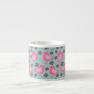 Polka Dot Birds and Flowers Espresso Cup