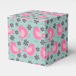 Polka Dot Birds and Flowers Favor Box