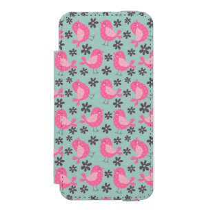 Polka Dot Birds and Flowers Incipio Watson™ iPhone 5 Wallet Case
