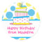 Polka Dot Birthday Cake Gift Tag Stickers