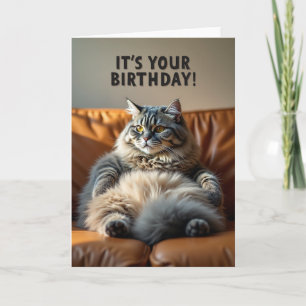 Polka Dot Birthday Feline Card