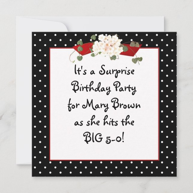 Polka Dot Birthday Party Invitation (Front)