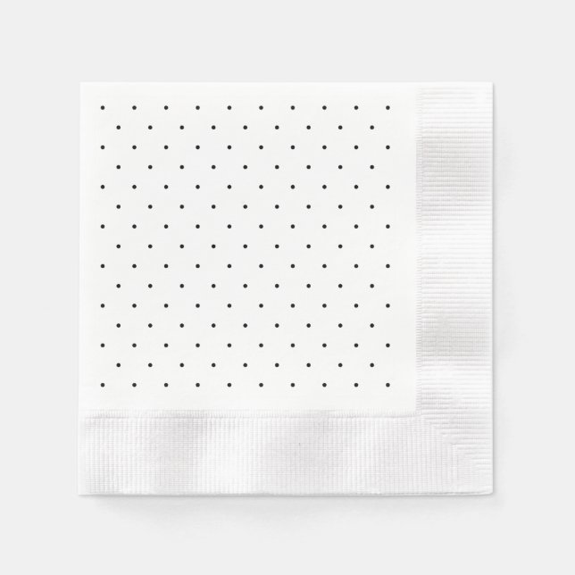 Polka Dot Black And White Custom Napkin (Front)