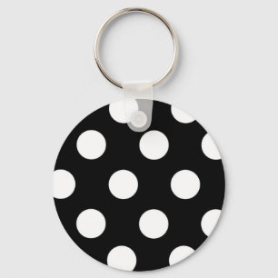 Polka Dot Black and White Keychain