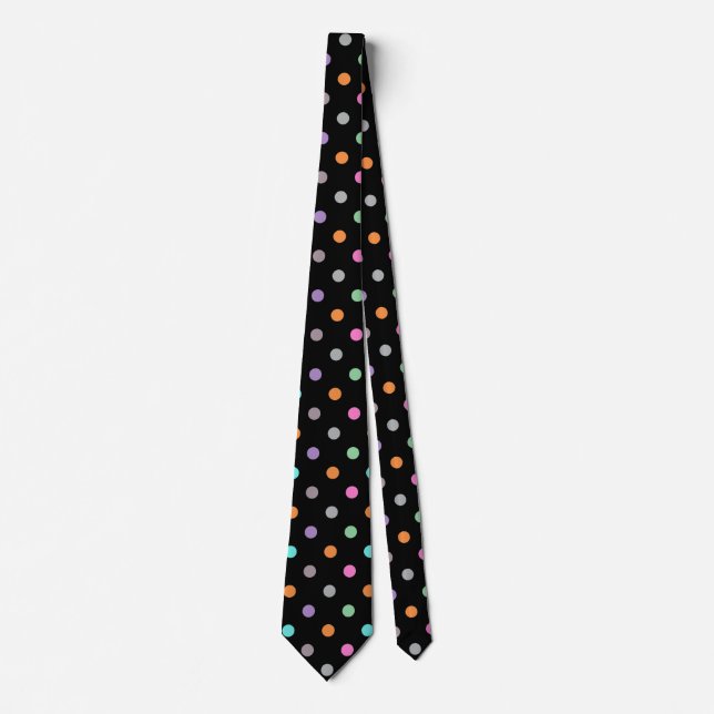 Polka Dot BLACK PASTEL  PATTERN TIE (Front)