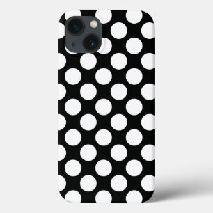 Polka Dot (Black & White) Any Size Customizable iPhone 13 Case