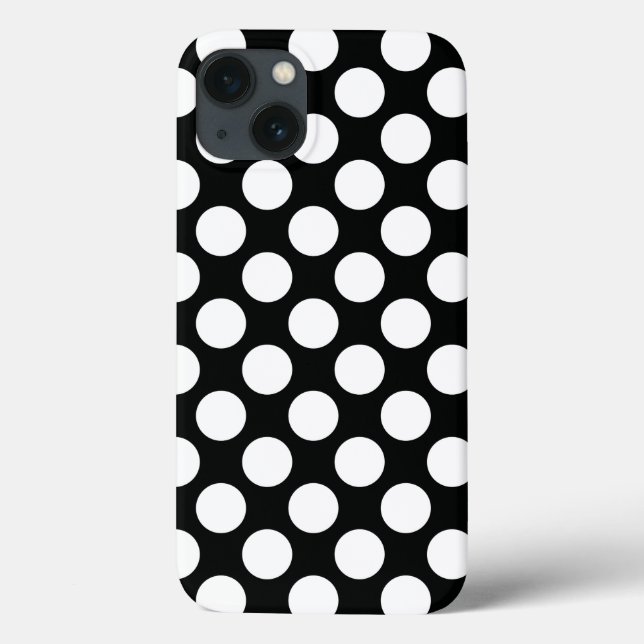 Polka Dot (Black & White) Any Size Customizable Case-Mate iPhone Case (Back)