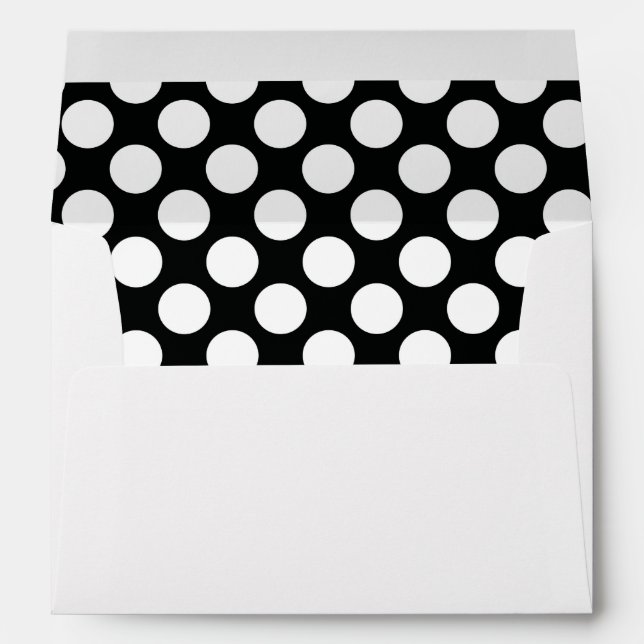 Polka Dot (Black & White) Any Size Customizable Envelopes (Back (Bottom))