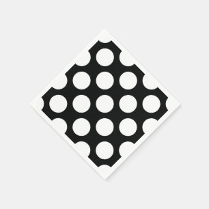 Polka Dot (Black & White) Any Size Customizable Napkin