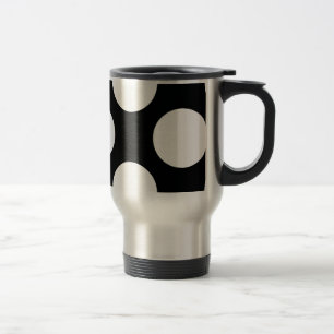 Polka Dot (Black & White) Any Size Customizable Travel Mug