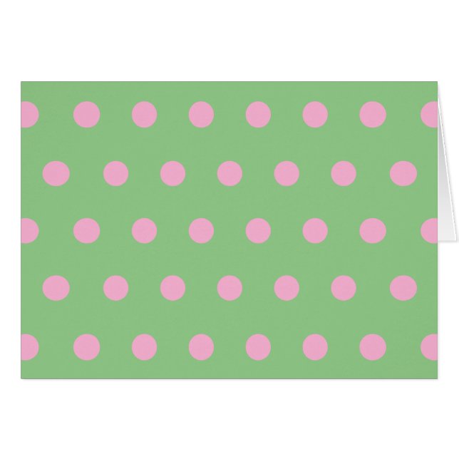 Polka Dot Blank Cards (Sage Green & Pastel Pink) (Front Horizontal)