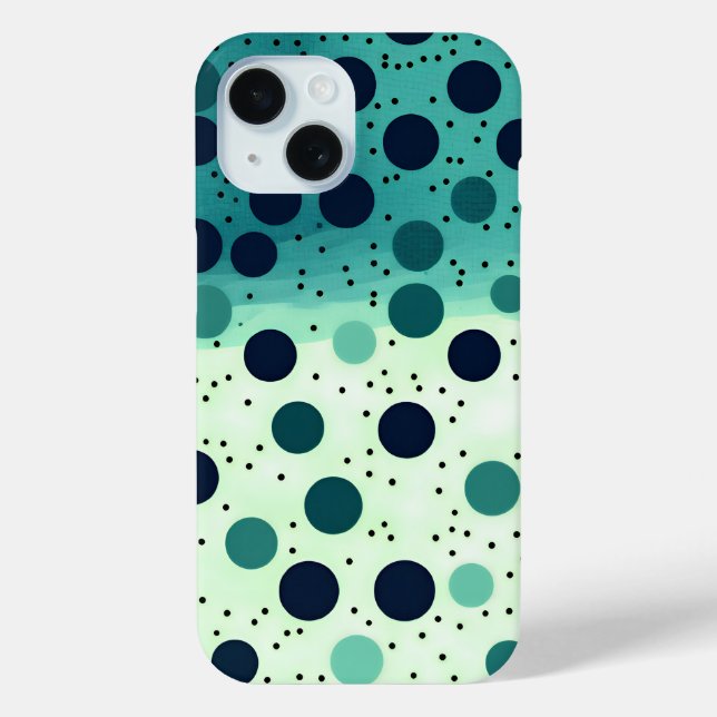 Polka Dot Bliss iPhone 15 Case (Back)