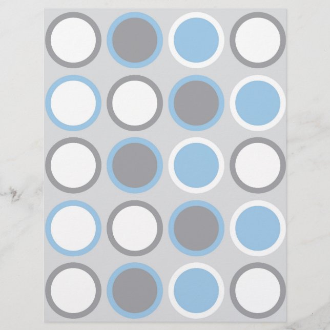 Polka Dot Blue Grey Baby Papier (Devant)