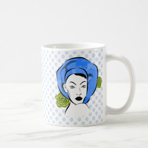 Polka Dot Blue Hat Coffee Mug
