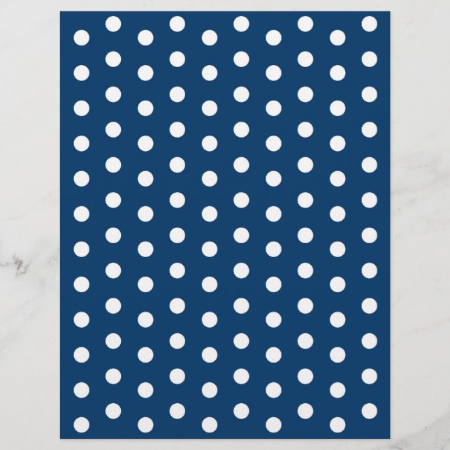 Polka Dot Blue White Baby Scrapbook Paper (Front)