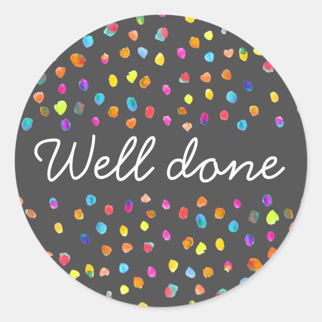 Polka dot boho cute pop art well done classic round sticker (Front)