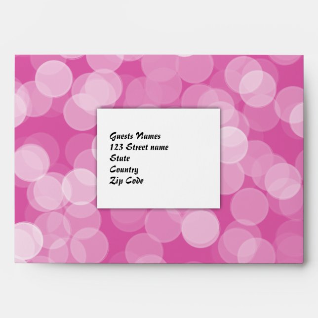Polka dot bokeh photo insert envelope (Front)