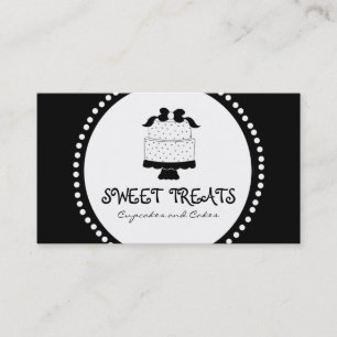 Polka Dot Bow Cake Bakery Business Cards