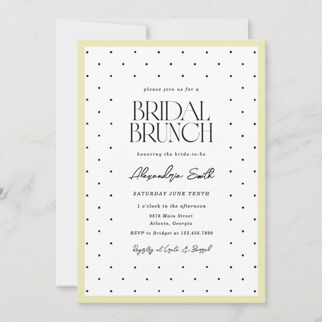 Polka Dot Bridal Brunch Invitation (Front)