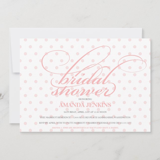 Polka Dot Bridal Shower Invitation (Front)