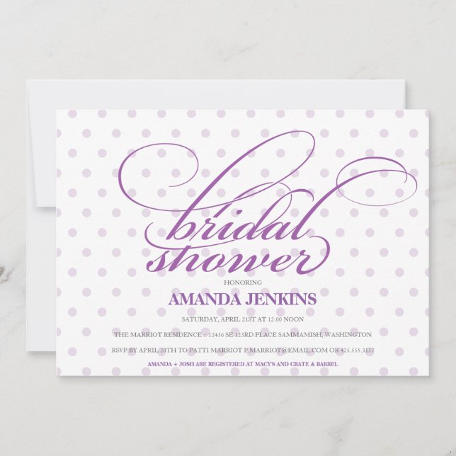 Polka Dot Bridal Shower Invitation (Front)